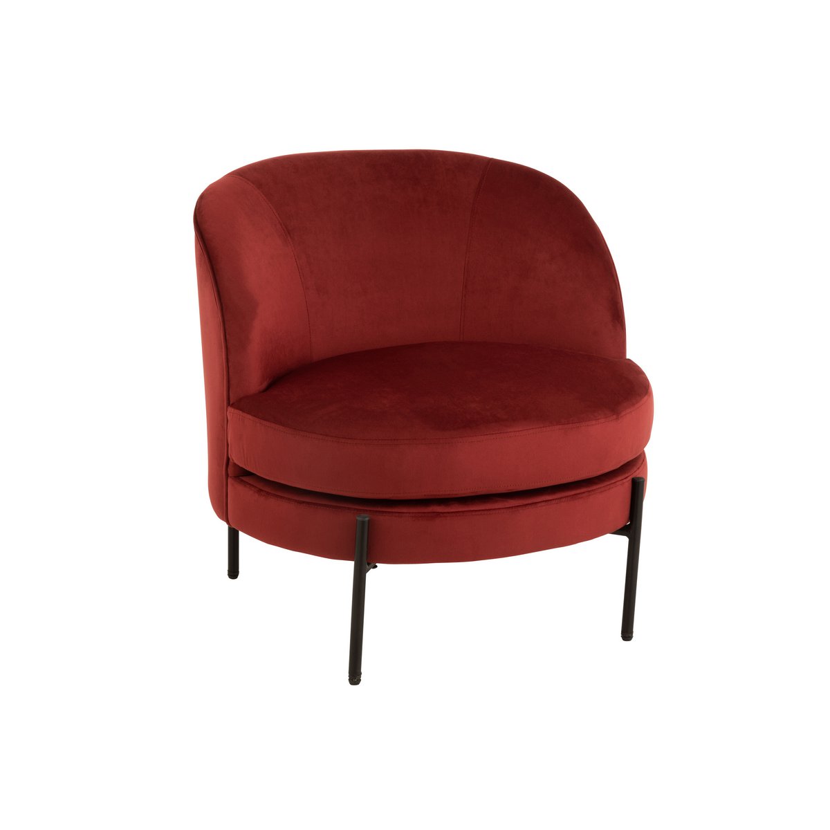 J-Line Loungestoel Rond Textiel/Metaal Steen Rood - Chic Choice