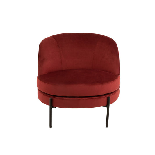 J-Line Loungestoel Rond Textiel/Metaal Steen Rood - Chic Choice