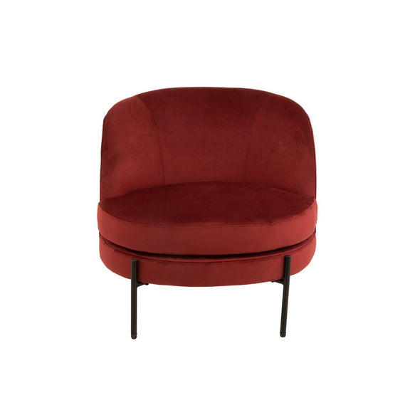 J-Line Loungestoel Rond Textiel/Metaal Steen Rood - Chic Choice