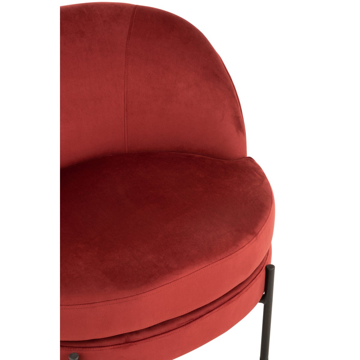J-Line Loungestoel Rond Textiel/Metaal Steen Rood - Chic Choice