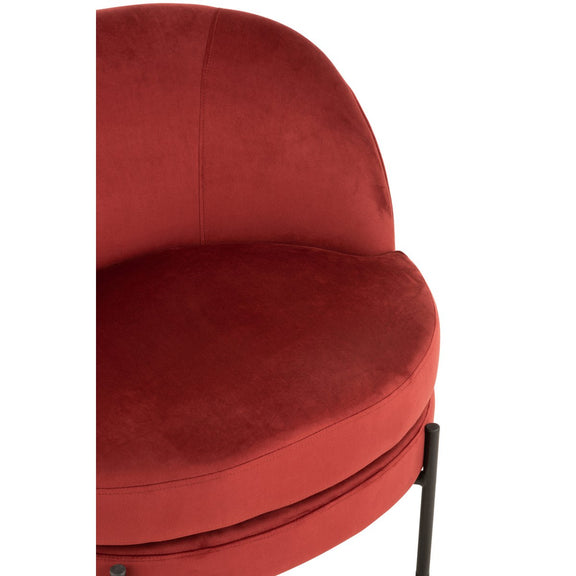 J-Line Loungestoel Rond Textiel/Metaal Steen Rood - Chic Choice