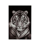 J-Line Wanddeco Tijger Getemperd Glas Zwart/Wit - Chic Choice