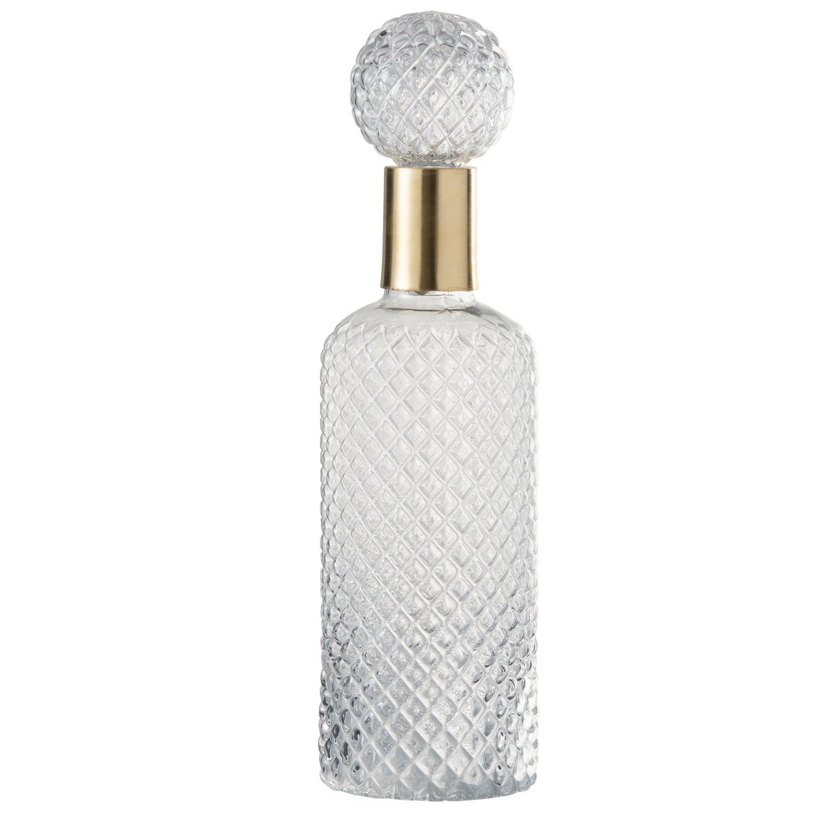 J-Line decoratie fles + stop Relief - glas - transparant - large - Chic Choice