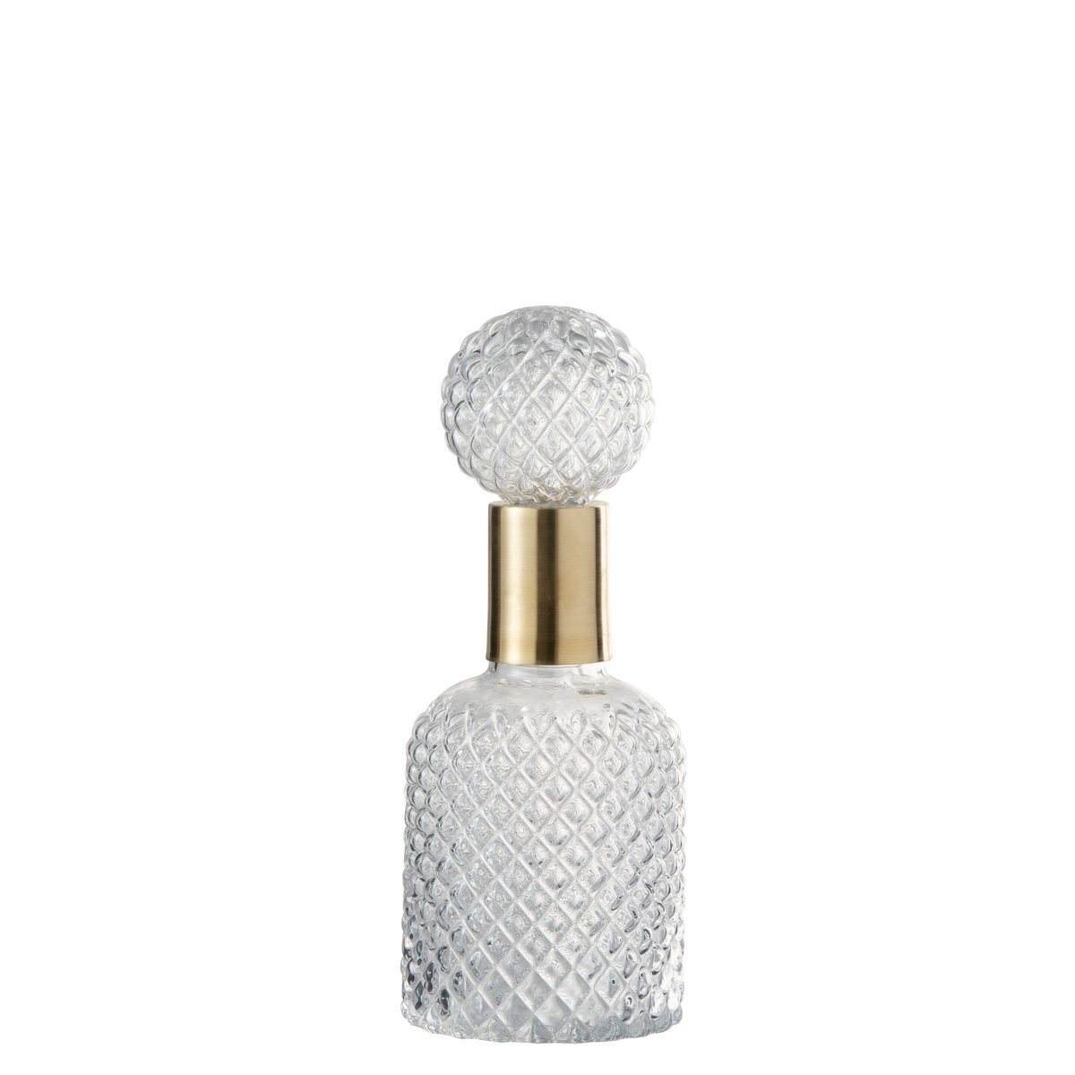 J-Line decoratie fles + stop Relief - glas - transparant - small - Chic Choice
