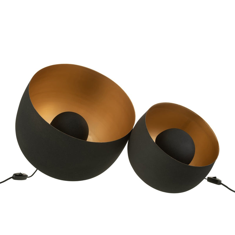 J-Line lamp Rond - metaal - zwart/goud - large - Chic Choice