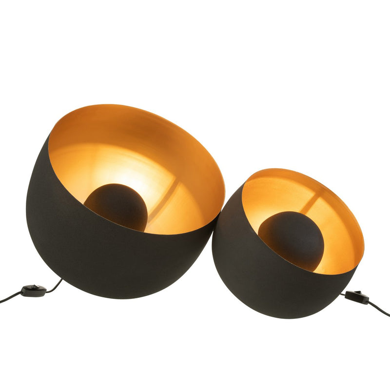 J-Line lamp Rond - metaal - zwart/goud - large - Chic Choice