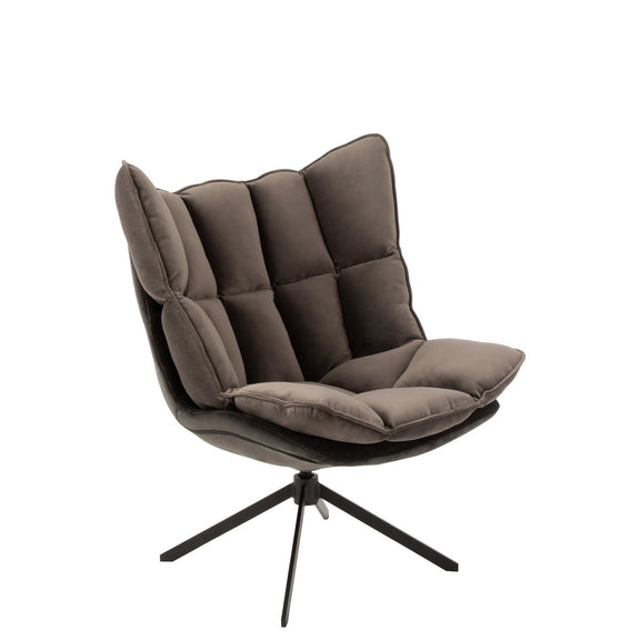 J-Line stoel Relax Kussen op frame - textiel/metaal - grijs - Chic Choice