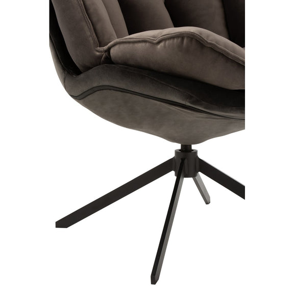 J-Line stoel Relax Kussen op frame - textiel/metaal - grijs - Chic Choice