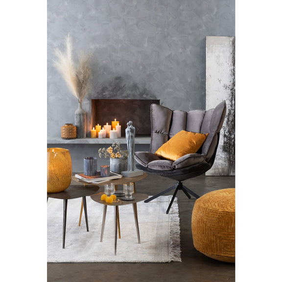 J-Line stoel Relax Kussen op frame - textiel/metaal - grijs - Chic Choice