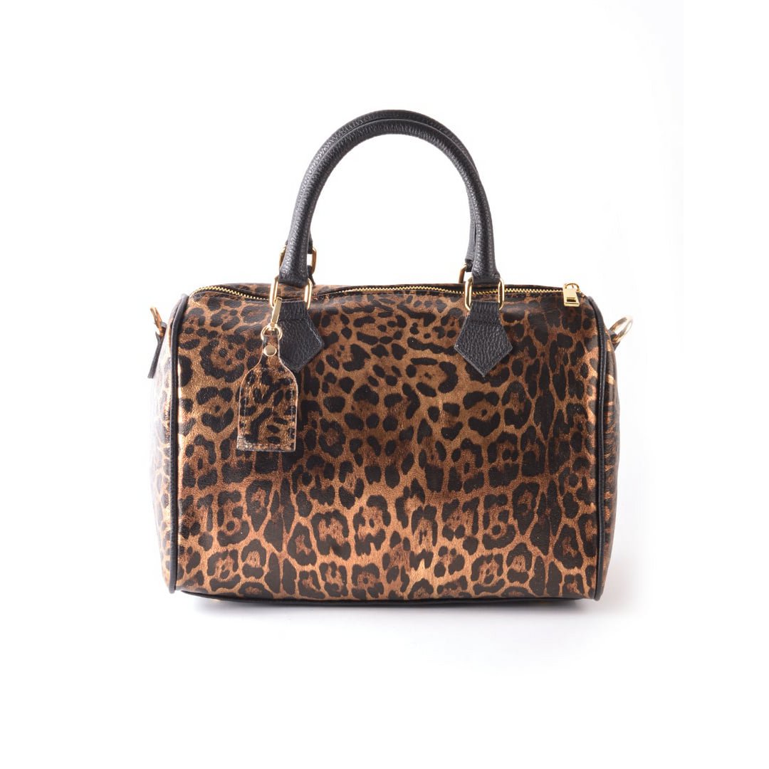 Lederen Bowlingtas | Metallic Panter| 5528682 - Chic Choice