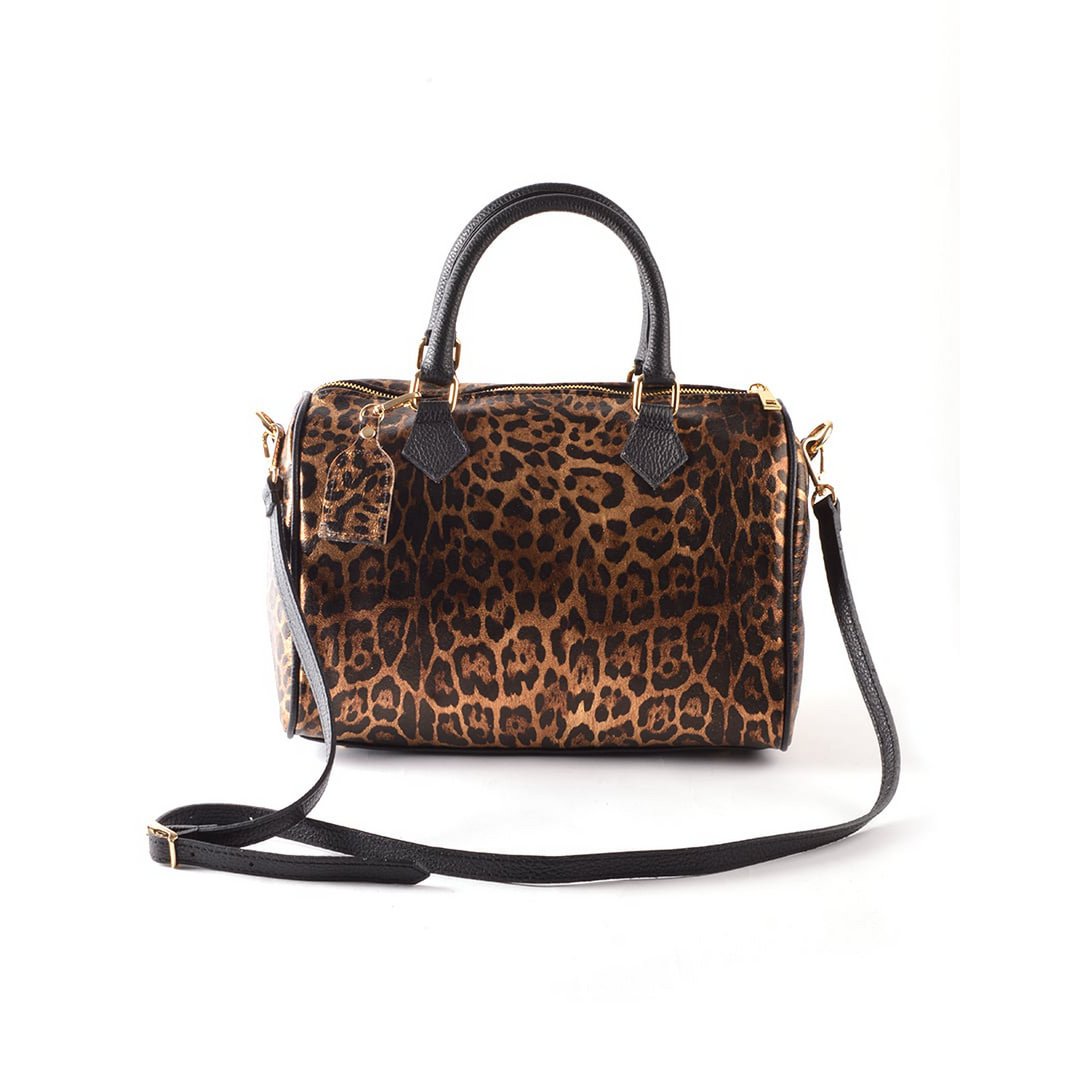 Lederen Bowlingtas | Metallic Panter| 5528682 - Chic Choice
