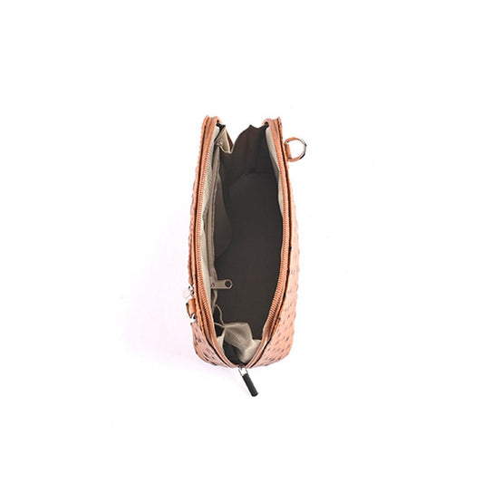 Lederen schoudertasje | Struisvogeldesign| 900086 - Chic Choice