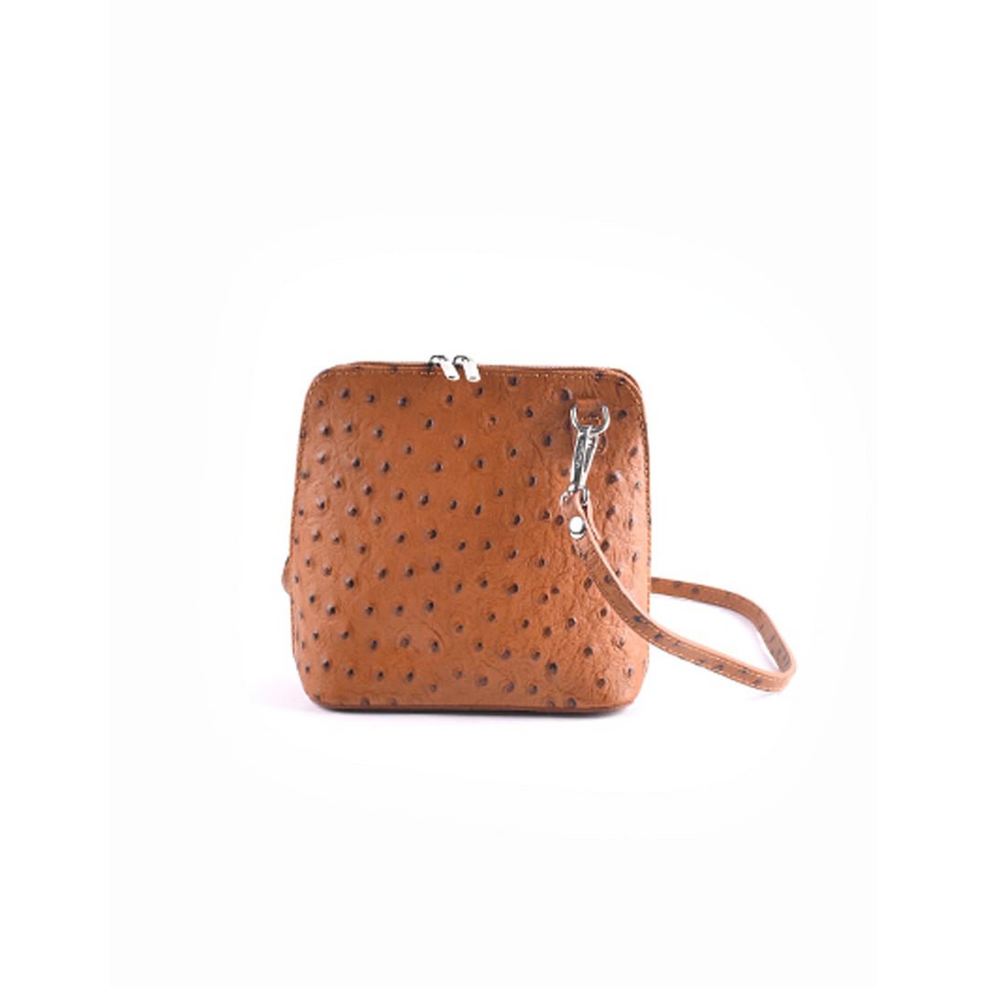 Lederen schoudertasje | Struisvogeldesign| 900086 - Chic Choice