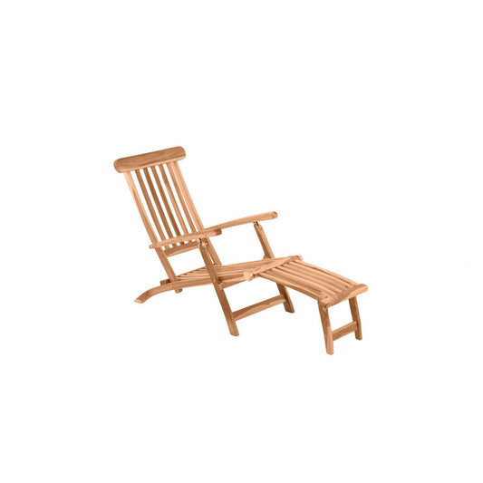 Ligstoel met voetensteun, teak - Chic Choice