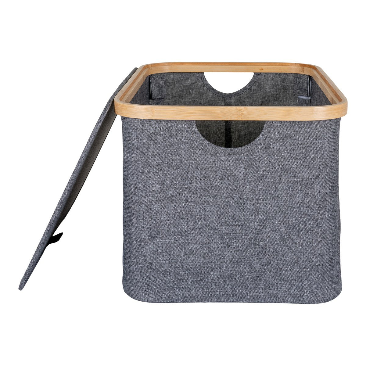 Noto Mand - Donkergrijs, Bamboe/Polyester, 30x45x25 cm - Chic Choice