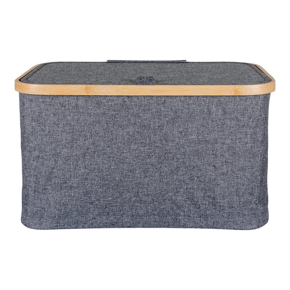 Noto Mand - Donkergrijs, Bamboe/Polyester, 30x45x25 cm - Chic Choice