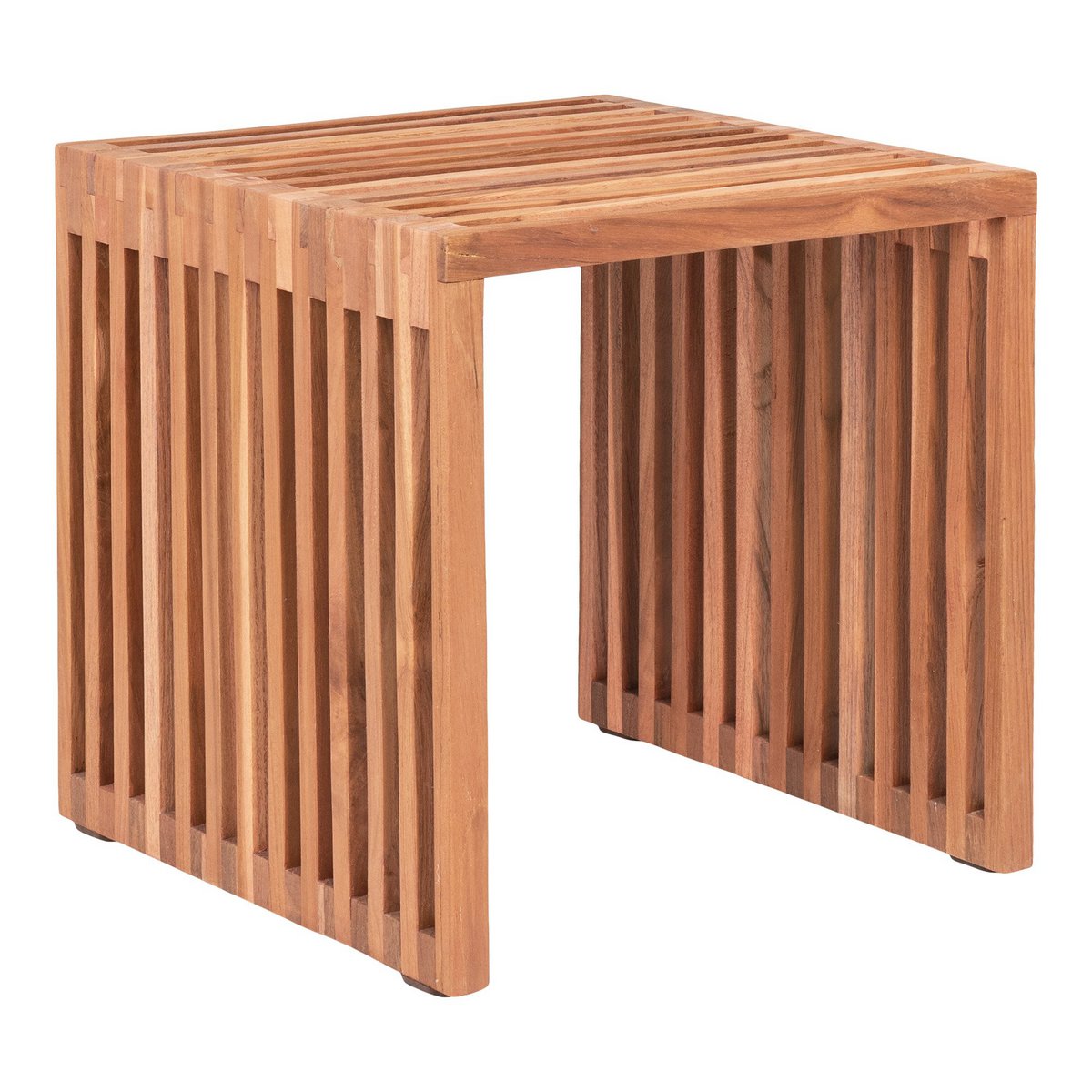 Pego Bijzettafel - Bijzettafel in teakhout, natuur, 40x40x40 cm - Chic Choice