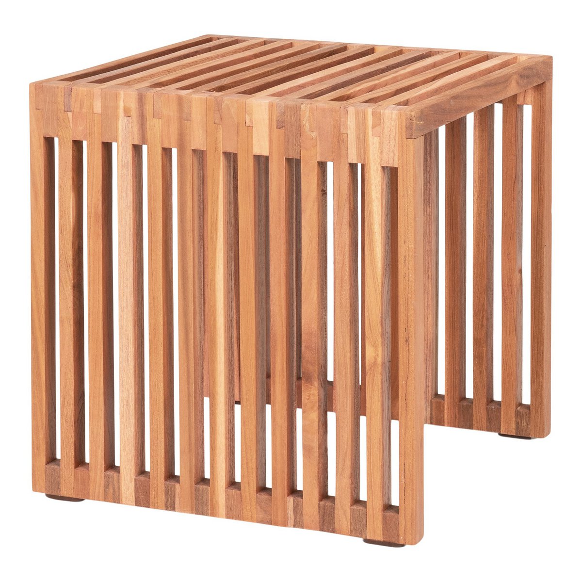 Pego Bijzettafel - Bijzettafel in teakhout, natuur, 40x40x40 cm - Chic Choice