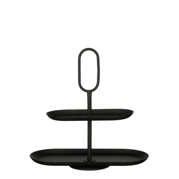 Rama Etagere 2 Laags - L38 x B17 x H37 cm - Metaal - Zwart - Chic Choice