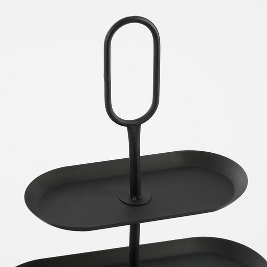 Rama Etagere 2 Laags - L38 x B17 x H37 cm - Metaal - Zwart - Chic Choice