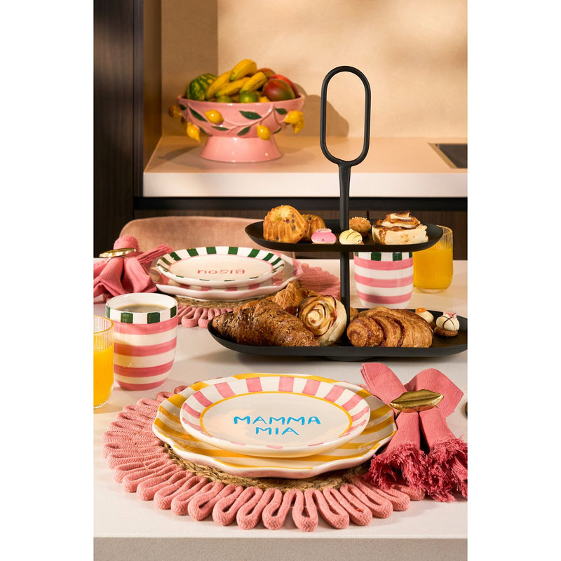 Rama Etagere 2 Laags - L38 x B17 x H37 cm - Metaal - Zwart - Chic Choice