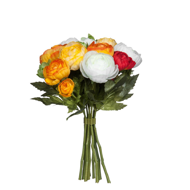 Ranonkels Kunstbloemen Boeket - H22 x Ø19 cm - Oranje - Chic Choice