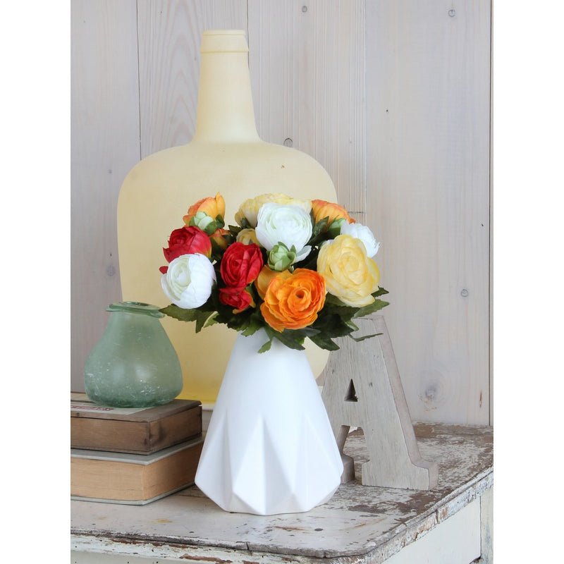 Ranonkels Kunstbloemen Boeket - H22 x Ø19 cm - Oranje - Chic Choice
