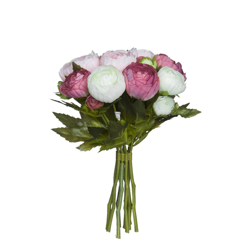 Ranonkels Kunstbloemen Boeket - H22 x Ø19 cm - Roze - Chic Choice