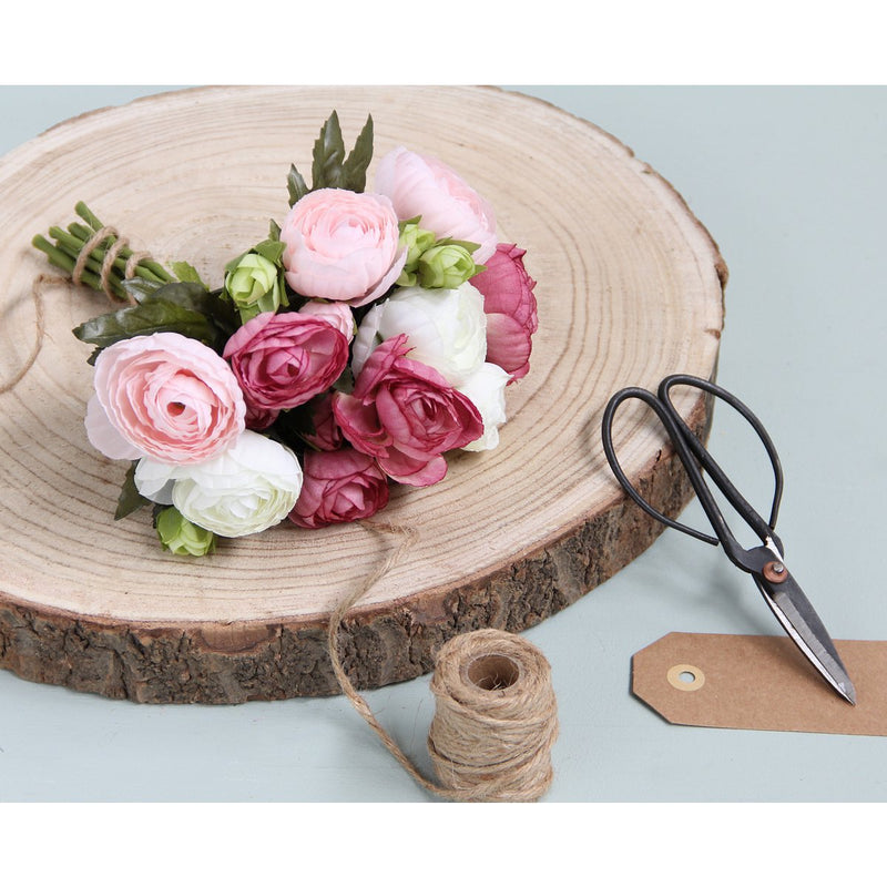 Ranonkels Kunstbloemen Boeket - H22 x Ø19 cm - Roze - Chic Choice