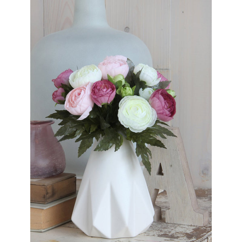 Ranonkels Kunstbloemen Boeket - H22 x Ø19 cm - Roze - Chic Choice