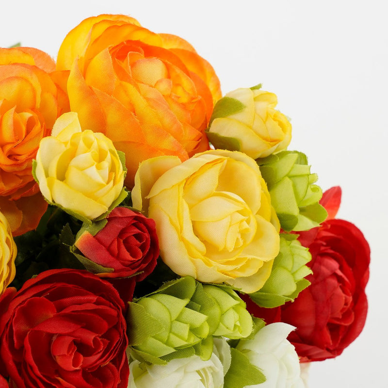 Ranonkels Kunstbloemen Boeket - H35 x Ø26 cm - Oranje - Chic Choice