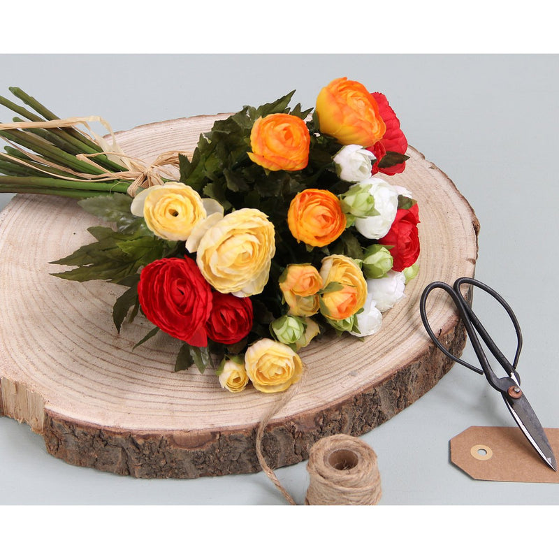 Ranonkels Kunstbloemen Boeket - H35 x Ø26 cm - Oranje - Chic Choice