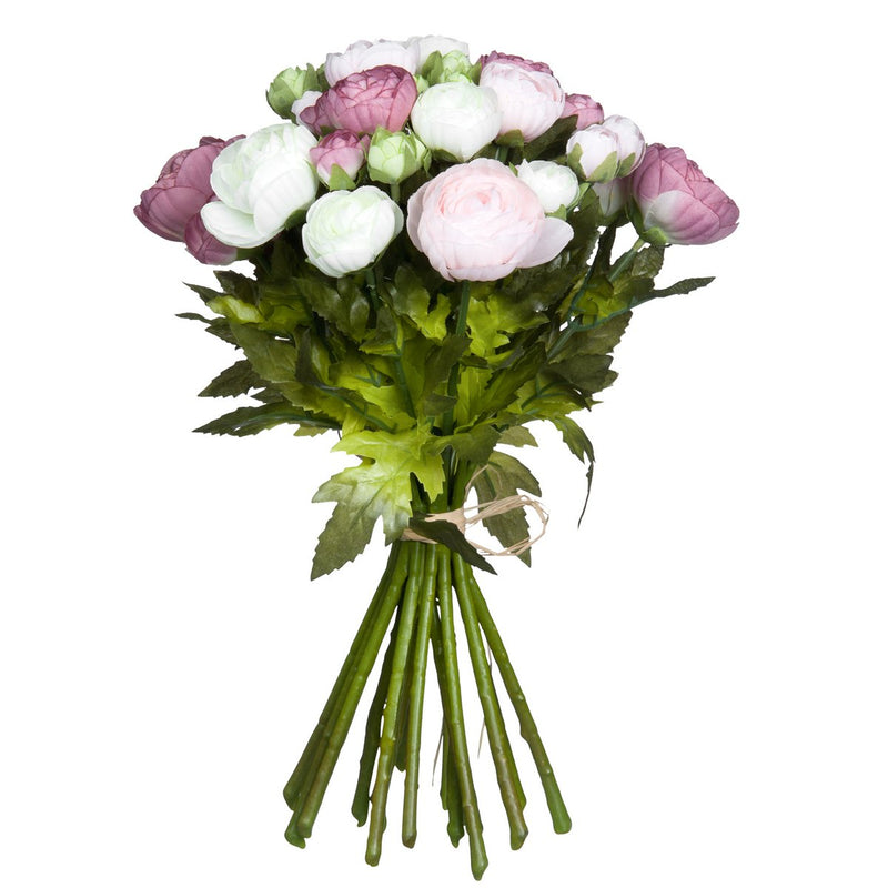 Ranonkels Kunstbloemen Boeket - H35 x Ø26 cm - Roze - Chic Choice