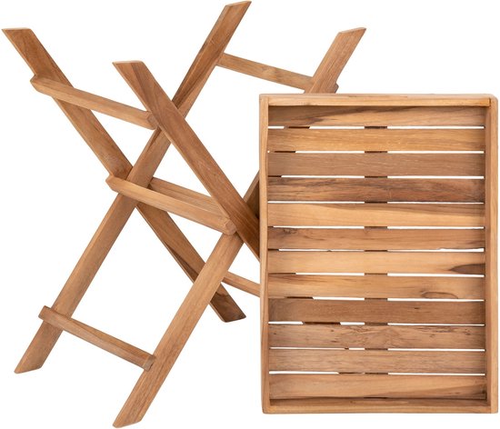 Ronda Dienbladtafel - Natuurlijk, Teak, 29x39x49,5 cm - Chic Choice