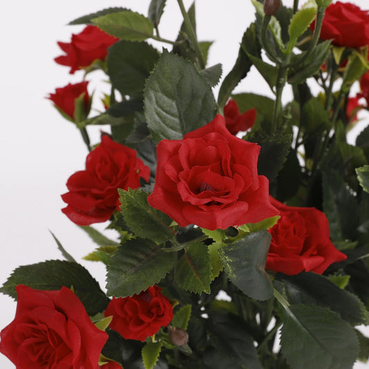 Rozenstruik Kunstplant in Bloempot Stan - H33 x Ø25 cm - Rood - Chic Choice