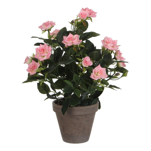 Rozenstruik Kunstplant in Bloempot Stan - H33 x Ø25 cm - Roze - Chic Choice