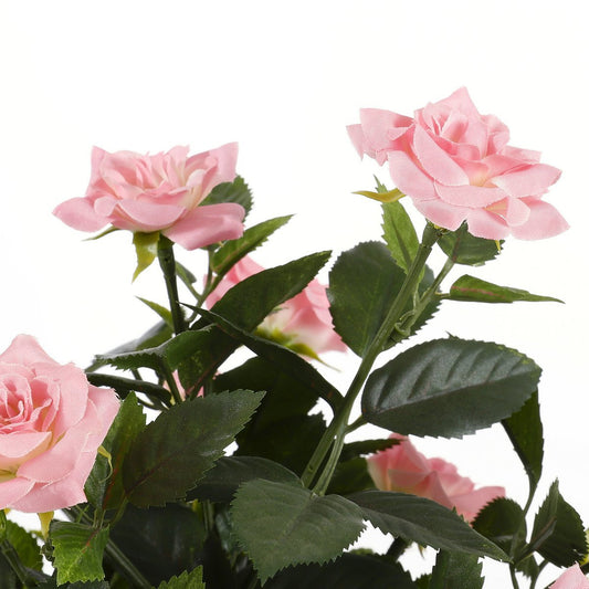 Rozenstruik Kunstplant in Bloempot Stan - H33 x Ø25 cm - Roze - Chic Choice