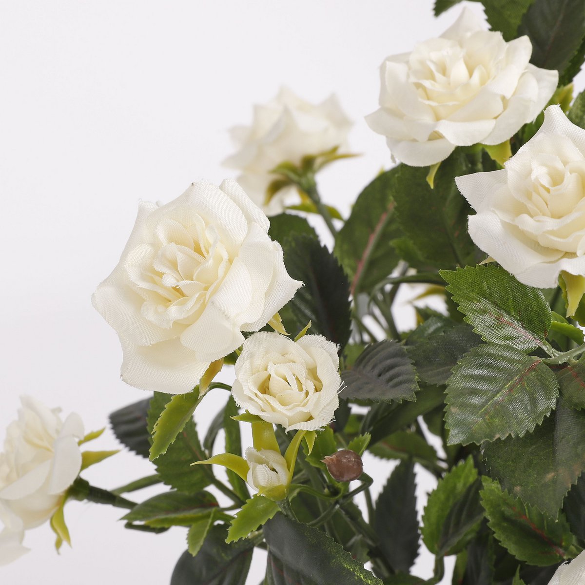 Rozenstruik Kunstplant in Bloempot Stan - H33 x Ø25 cm - Wit - Chic Choice