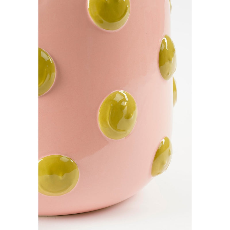 Smiley Vaas - H28 x Ø29 cm - Keramiek - Lichtroze, Oker - Chic Choice