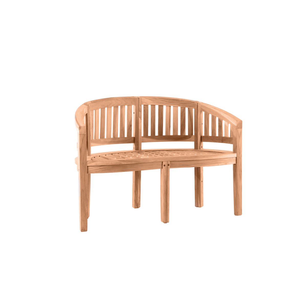 Stijlvolle Banaanvormige Teakhouten Tuinbank , 120 cm, teak - Chic Choice