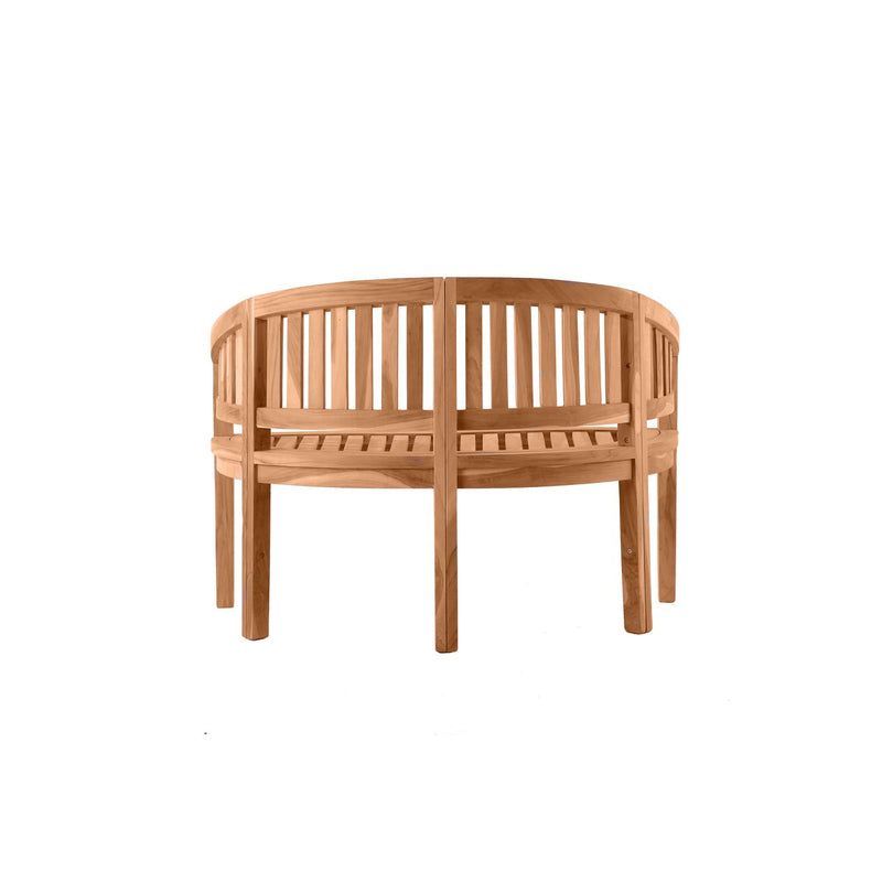 Stijlvolle Banaanvormige Teakhouten Tuinbank , 120 cm, teak - Chic Choice