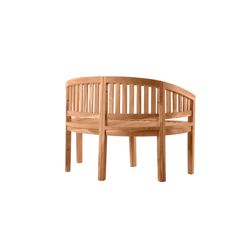 Stijlvolle Banaanvormige Teakhouten Tuinbank , 120 cm, teak - Chic Choice