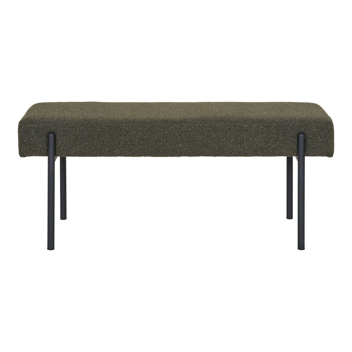 Swindon Bank - Donkergroen, Staal, Stof, Multiplex, 100x36x42.5cm - Chic Choice