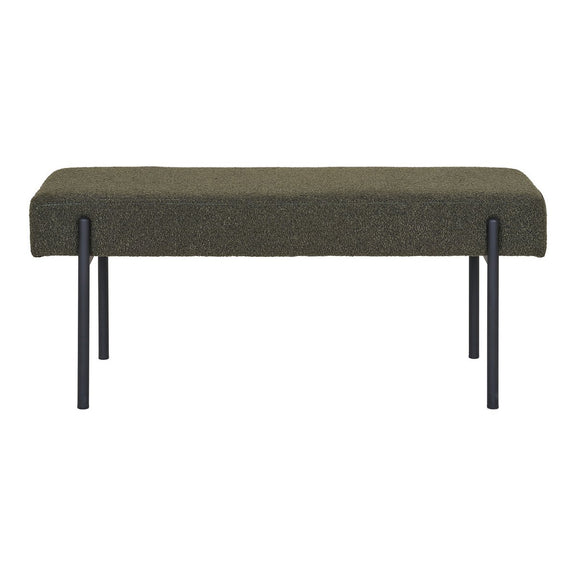 Swindon Bank - Donkergroen, Staal, Stof, Multiplex, 100x36x42.5cm - Chic Choice