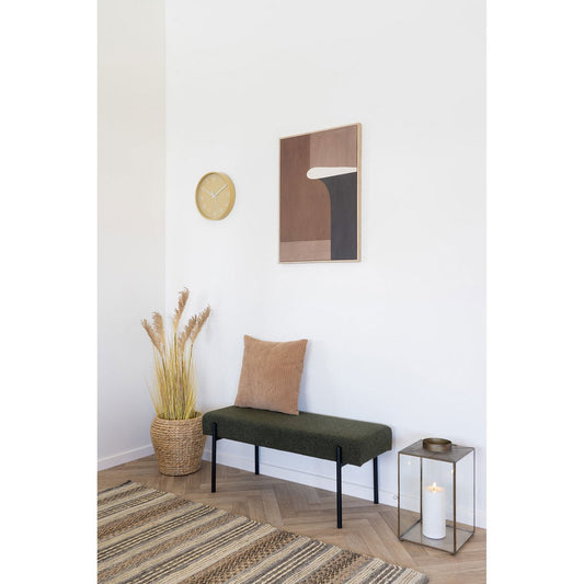 Swindon Bank - Donkergroen, Staal, Stof, Multiplex, 100x36x42.5cm - Chic Choice