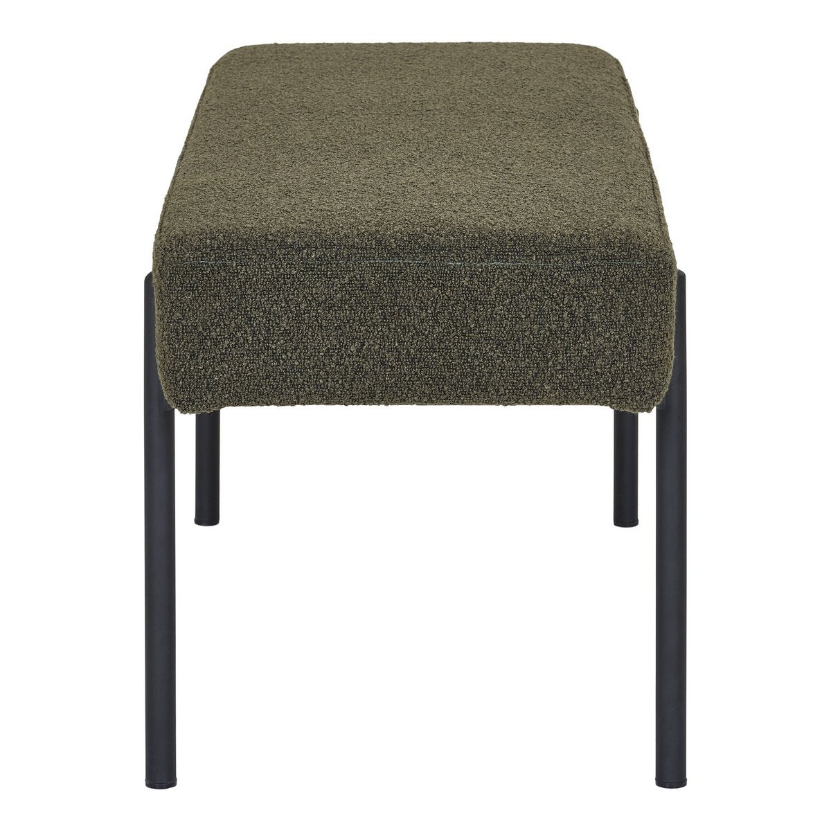 Swindon Bank - Donkergroen, Staal, Stof, Multiplex, 100x36x42.5cm - Chic Choice