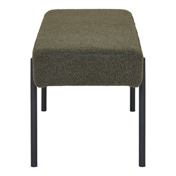 Swindon Bank - Donkergroen, Staal, Stof, Multiplex, 100x36x42.5cm - Chic Choice