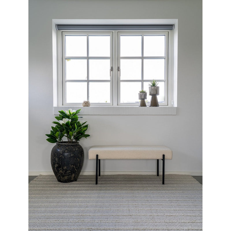 Swindon Bank - Witte Bouclé, 100x36x42,5cm - Chic Choice