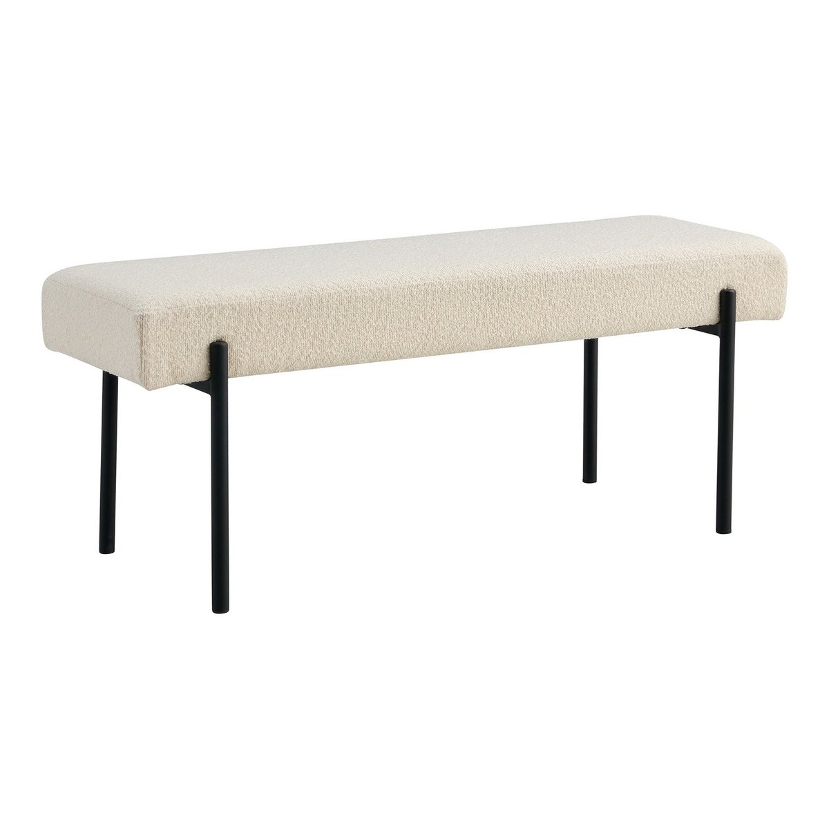 Swindon Bank - Witte Bouclé, 100x36x42,5cm - Chic Choice