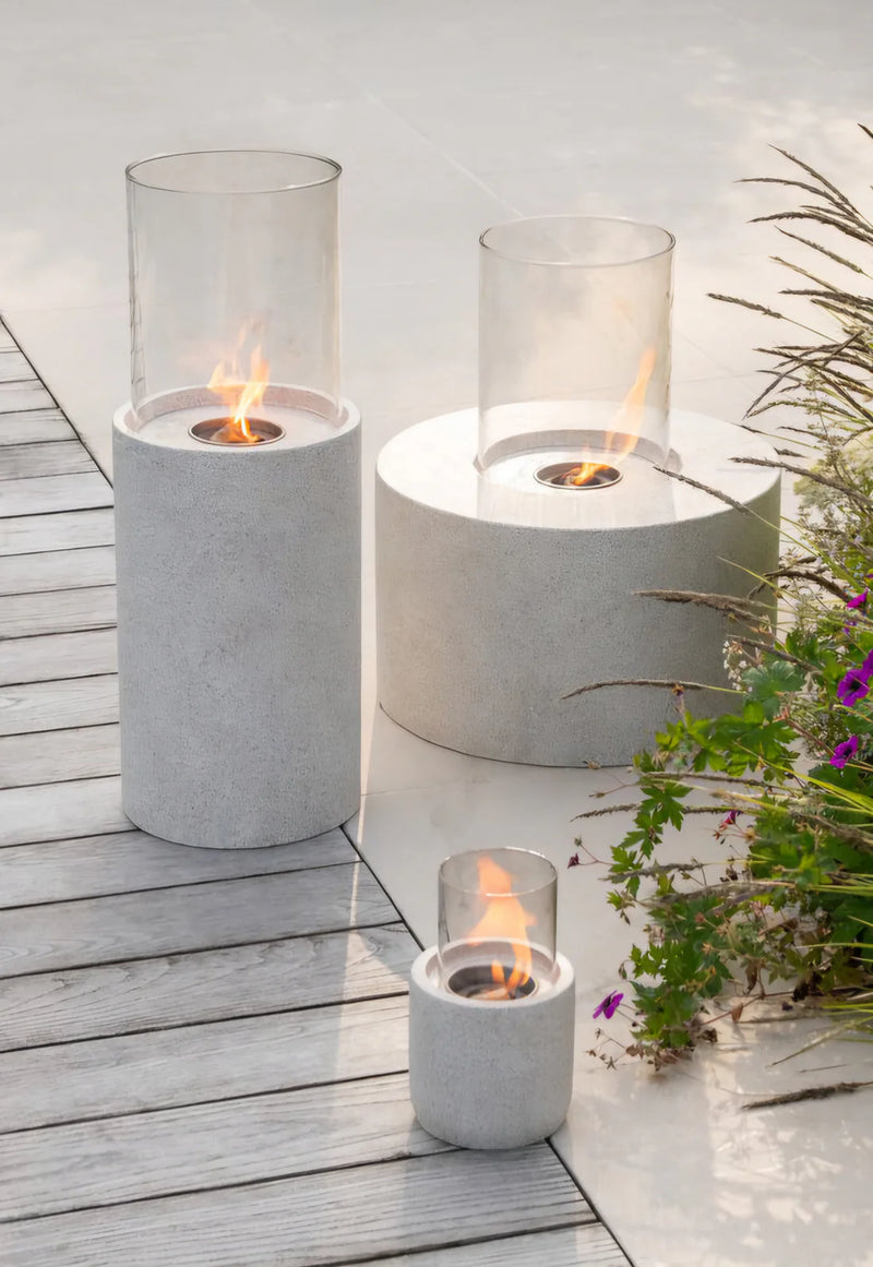 Tafelhaard Bio-Ethanol Rond Grijs Ø41x52cm – J-Line - Chic Choice